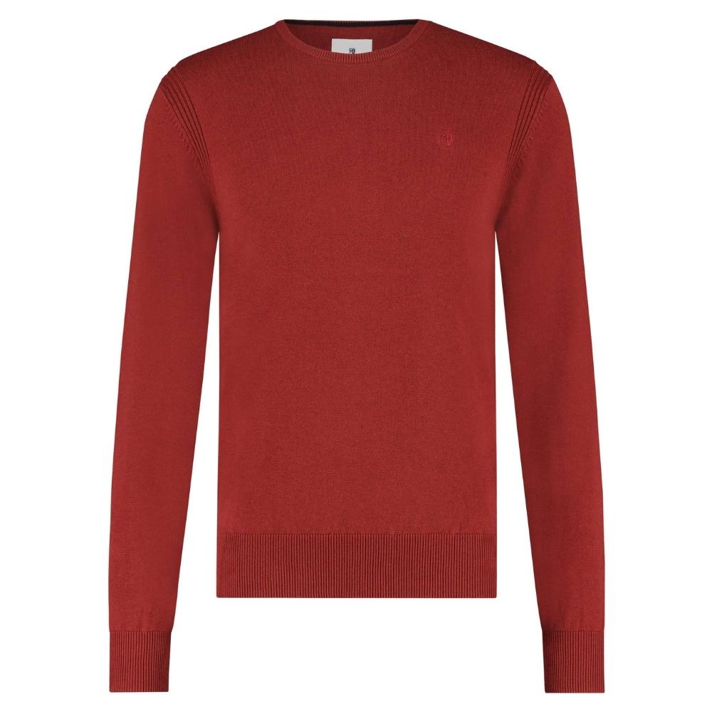 Cognac Knitted Pull Over Sweater in Red