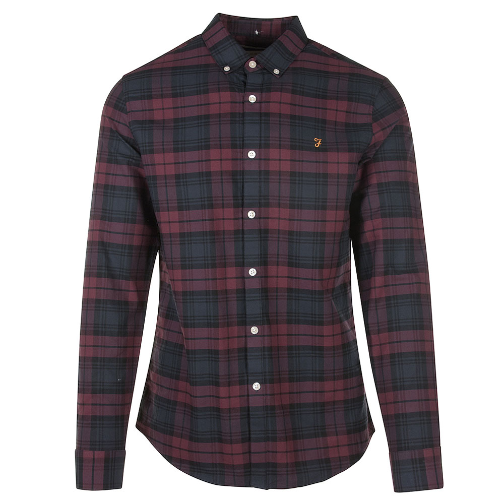 Brewer Check Slim Shirt in Red