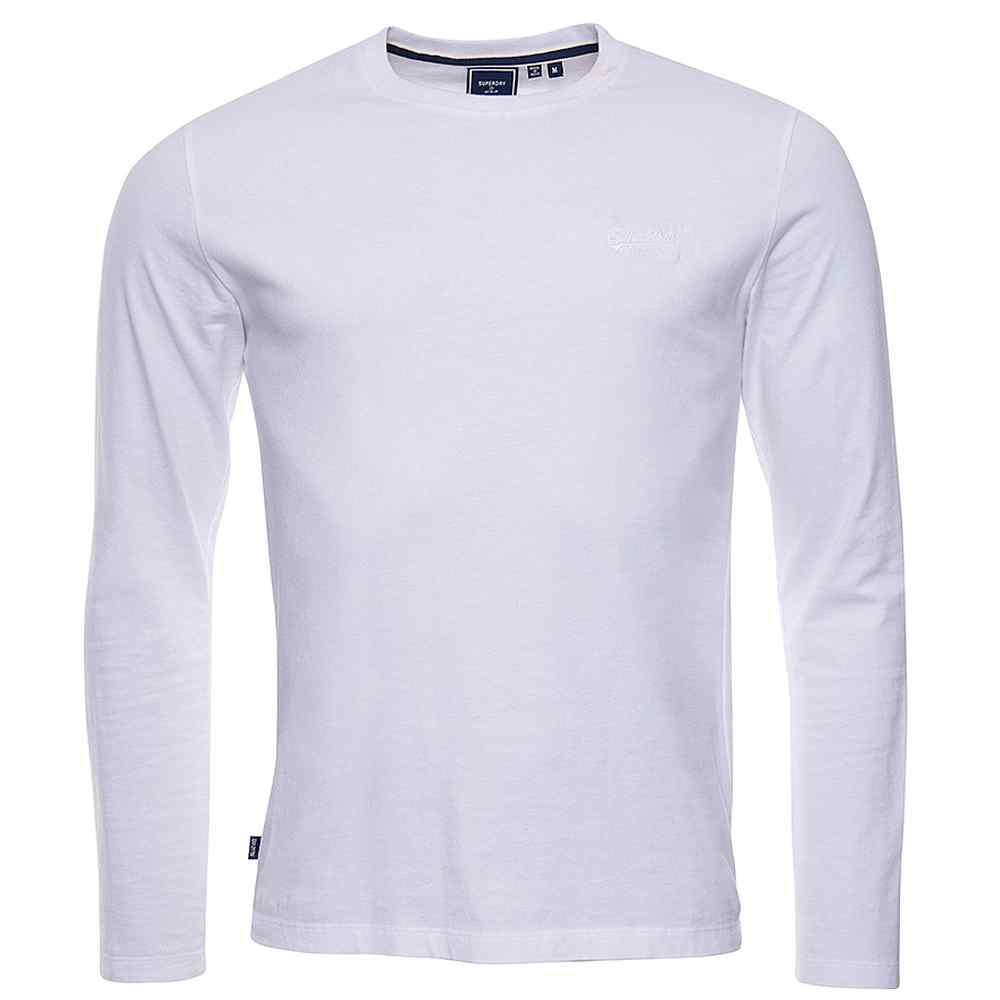Long Sleeve Crew Neck T-Shirt in White