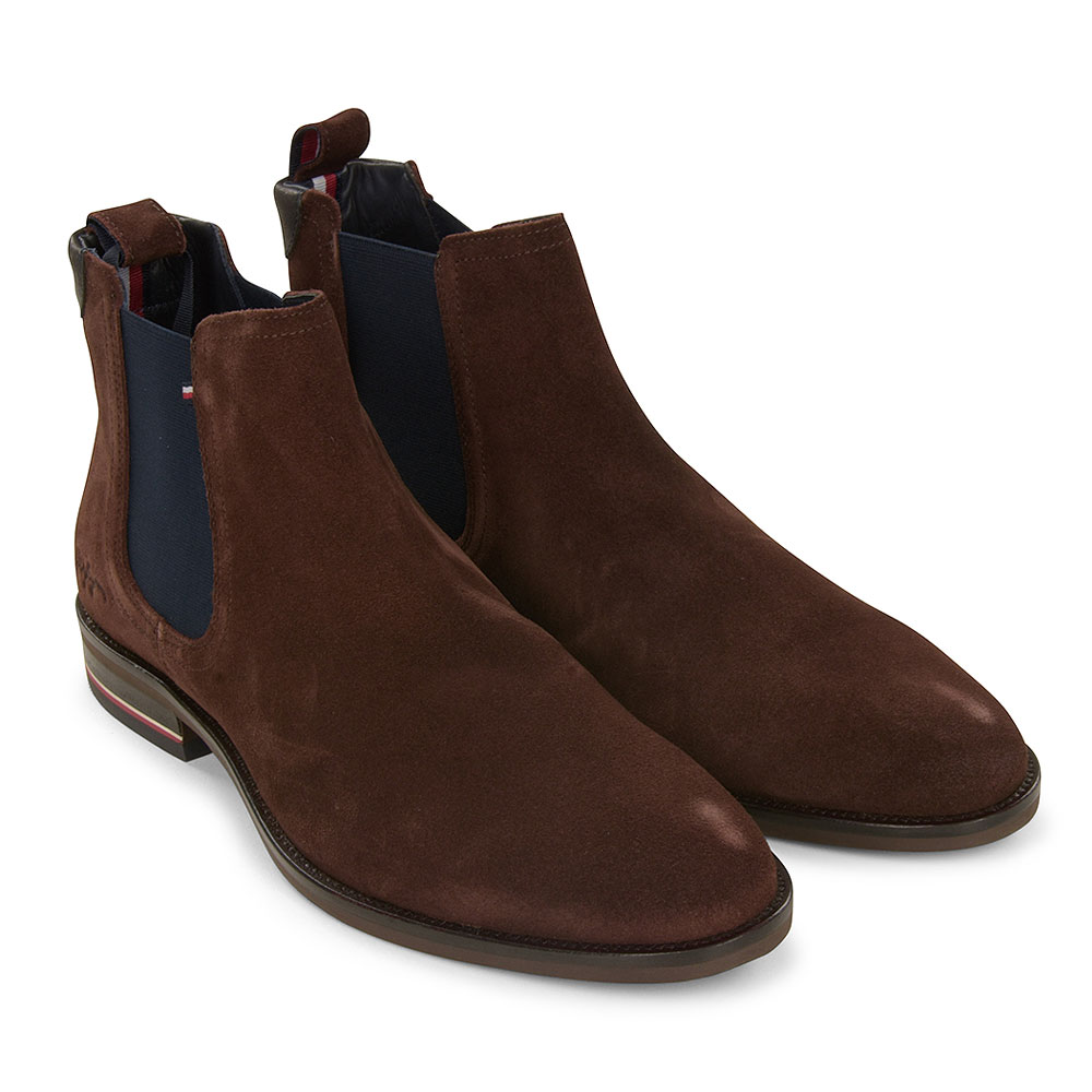 Signatue Suede Chelsea Boot in Brown