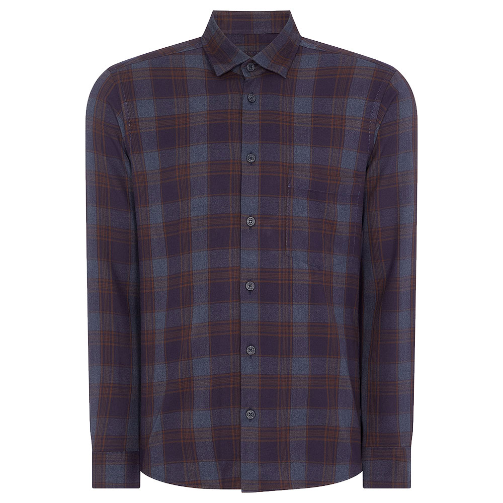 Parker Viscose Tapered Shirt in Navy