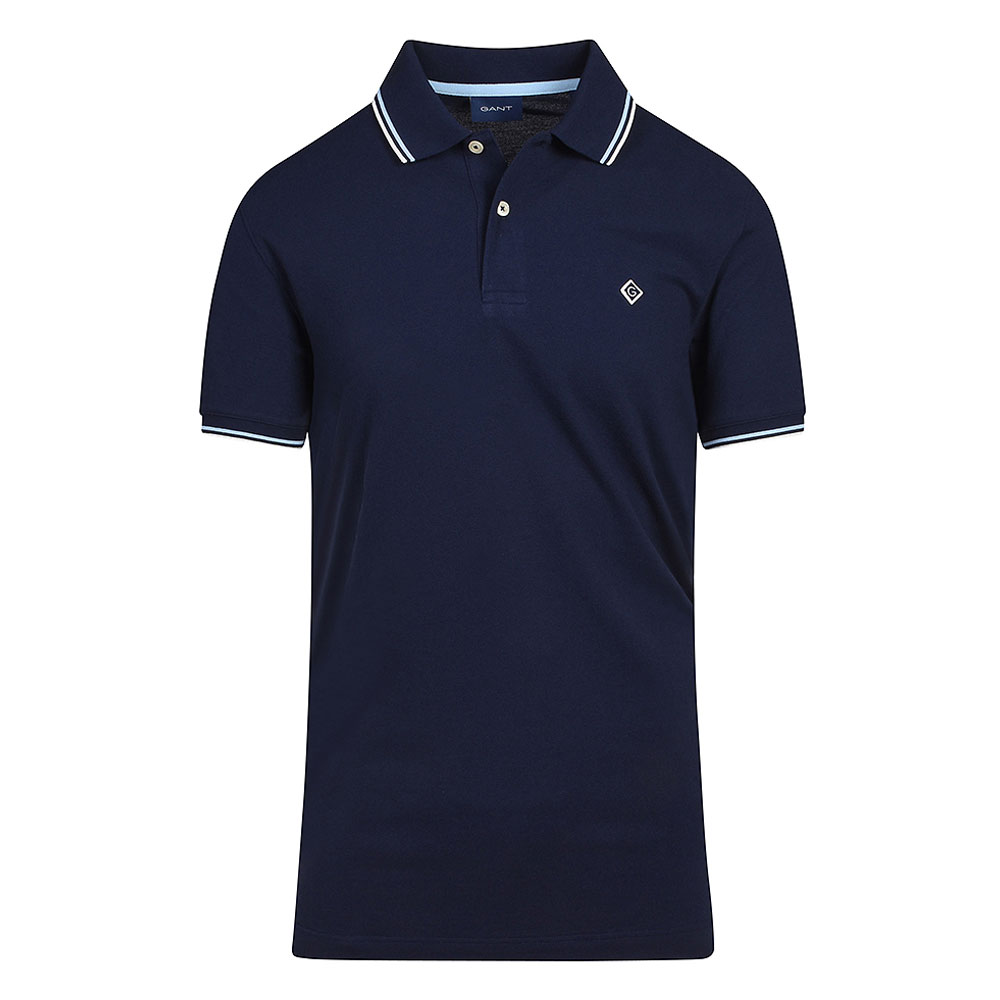 Contrast Tipping Poloshirt in Navy