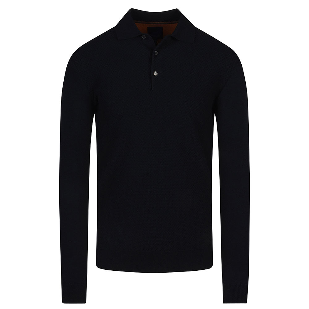 Knitted Polo Shirt in Navy