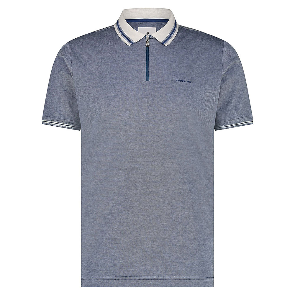 Mercerized Pique Polo Shirt in Blue