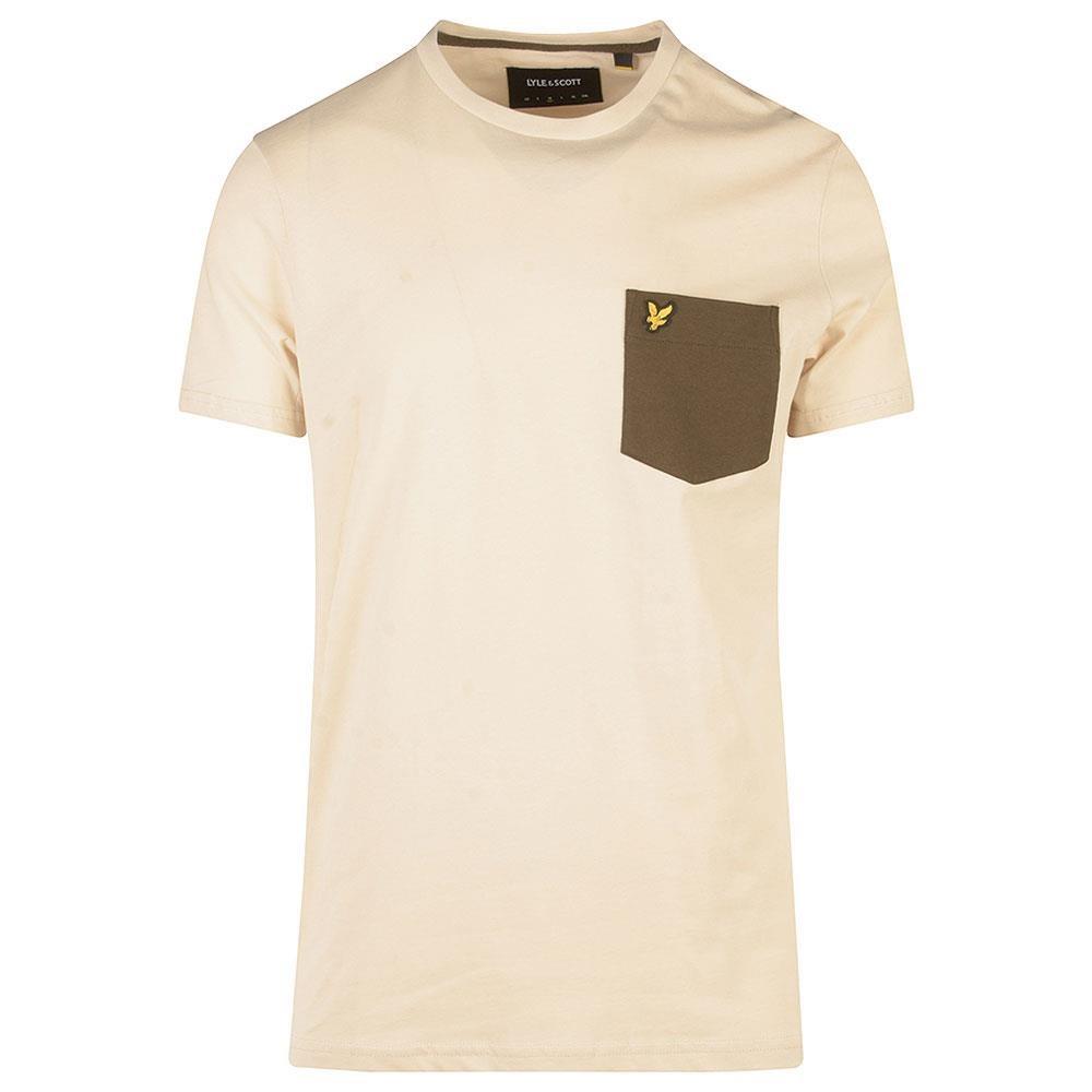 Contrast Pocket T-Shirt in Beige