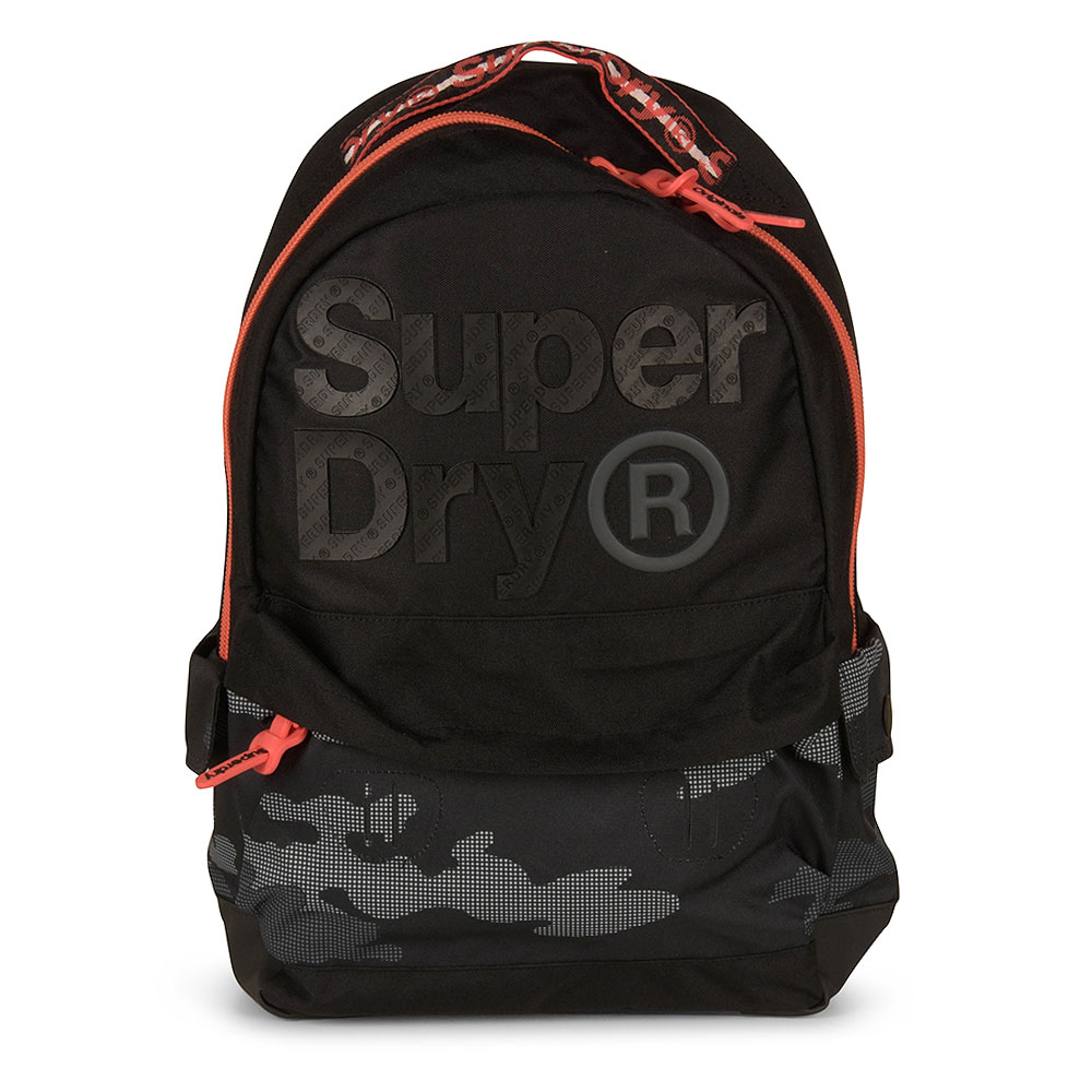 Superdry Mens Rucksack Backpack School Bag Padded Straps Dot Aop Montana Black 
