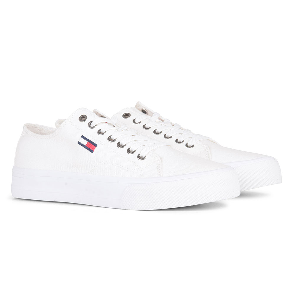 Long Lace Sneaker in White